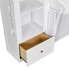 Cama Murphy Queen Size con gabinetes laterales y luz LED, cama de pared plegable con estantes de almacenamiento y cajones para habitación de invitados, blanca