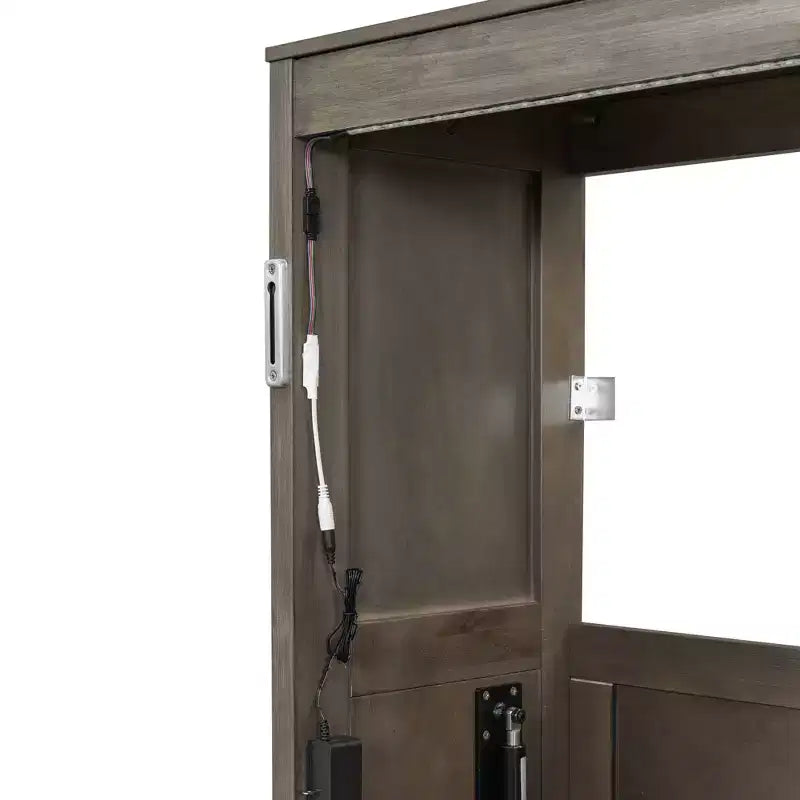 Cama Murphy individual con luz LED, se puede plegar en un gabinete, gabinete de cama de pared oculta para habitación de invitados