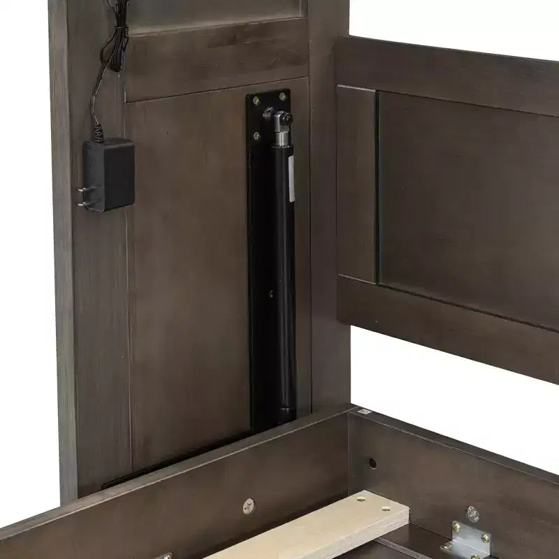 Cama Murphy individual con luz LED, se puede plegar en un gabinete, gabinete de cama de pared oculta para habitación de invitados