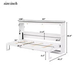 Cama Murphy individual con luz LED, se puede plegar en un gabinete, gabinete de cama de pared oculta para habitación de invitados
