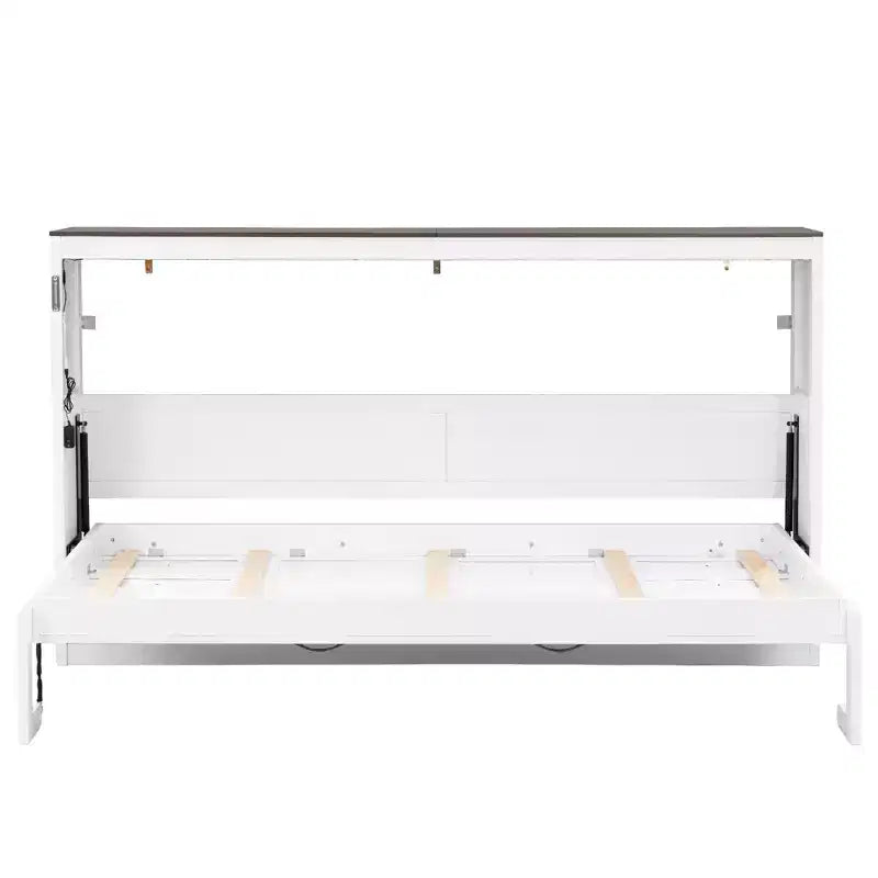 Cama Murphy individual con luz LED, se puede plegar en un gabinete, gabinete de cama de pared oculta para habitación de invitados