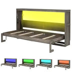 Cama Murphy individual con luz LED, se puede plegar en un gabinete, gabinete de cama de pared oculta para habitación de invitados