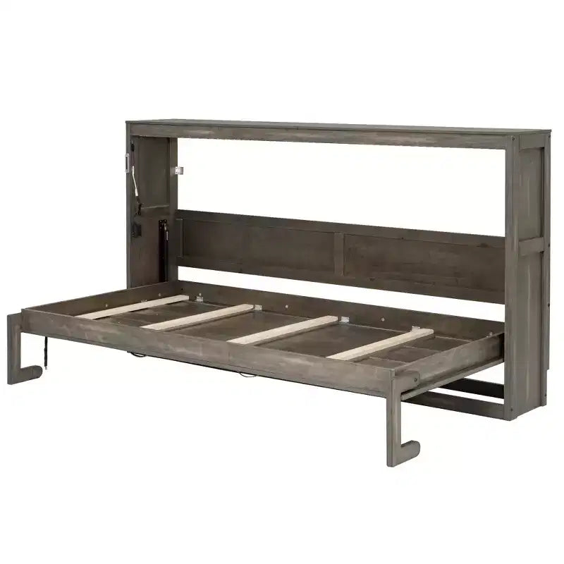 Cama Murphy individual con luz LED, se puede plegar en un gabinete, gabinete de cama de pared oculta para habitación de invitados