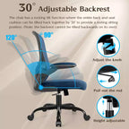 Silla de escritorio ergonómica con ruedas, soporte lumbar y altura ajustables, silla giratoria para ordenador