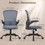 Silla de escritorio ergonómica con ruedas, soporte lumbar y altura ajustables, silla giratoria para ordenador