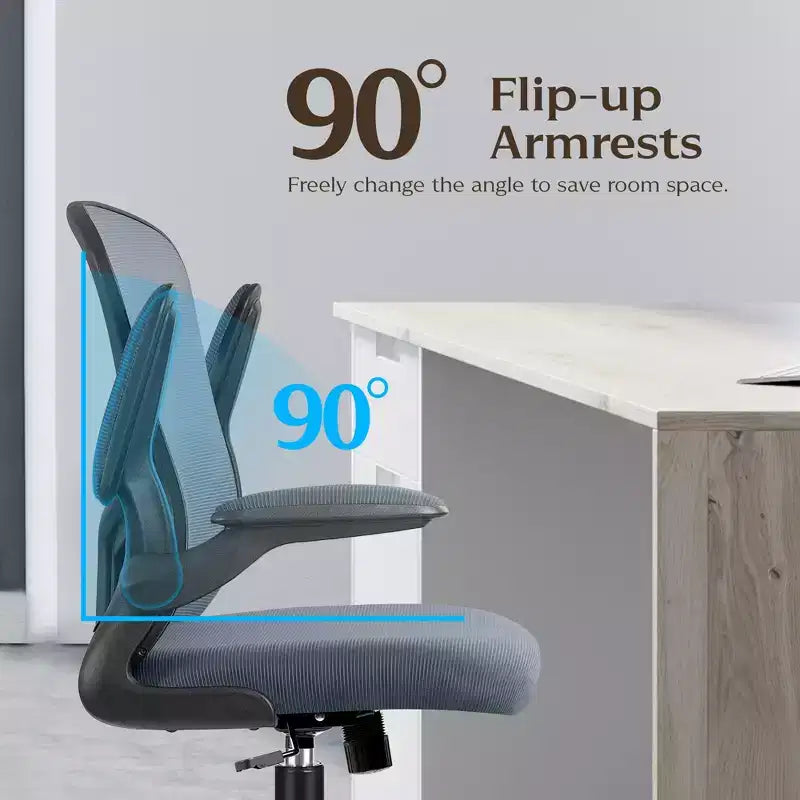 Silla de escritorio ergonómica con ruedas, soporte lumbar y altura ajustables, silla giratoria para ordenador