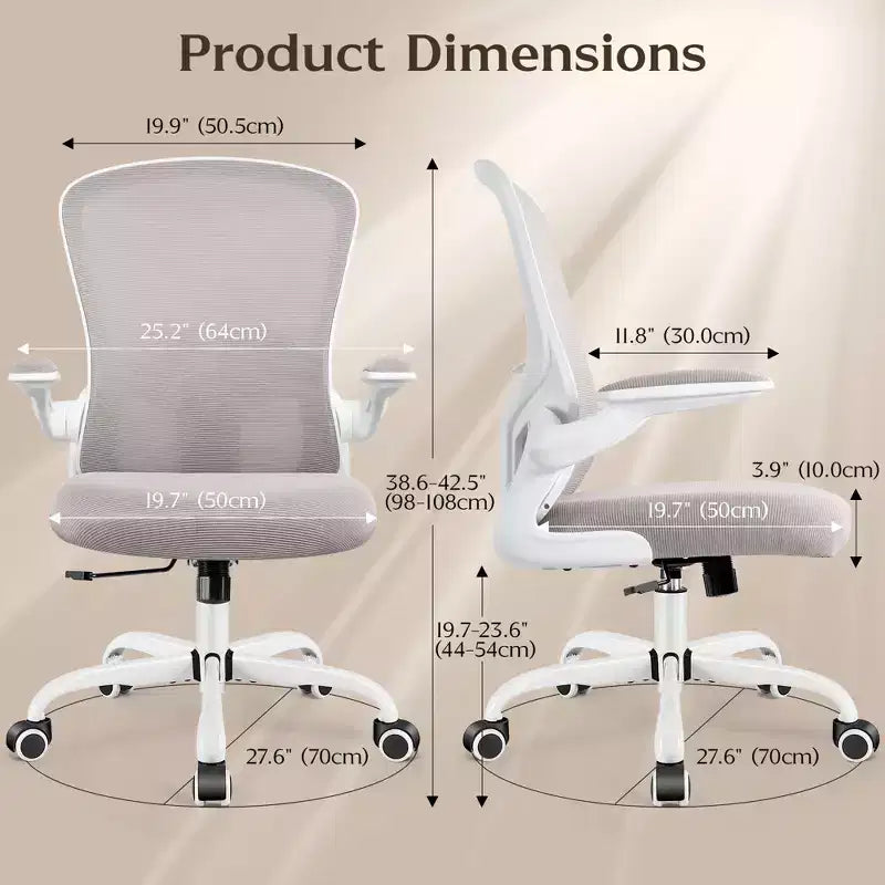Silla de escritorio ergonómica con ruedas, soporte lumbar y altura ajustables, silla giratoria para ordenador