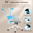 Silla de escritorio ergonómica con ruedas, soporte lumbar y altura ajustables, silla giratoria para ordenador