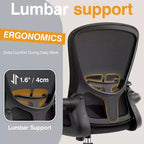 Silla de escritorio ergonómica con ruedas, soporte lumbar y altura ajustables, silla giratoria para ordenador
