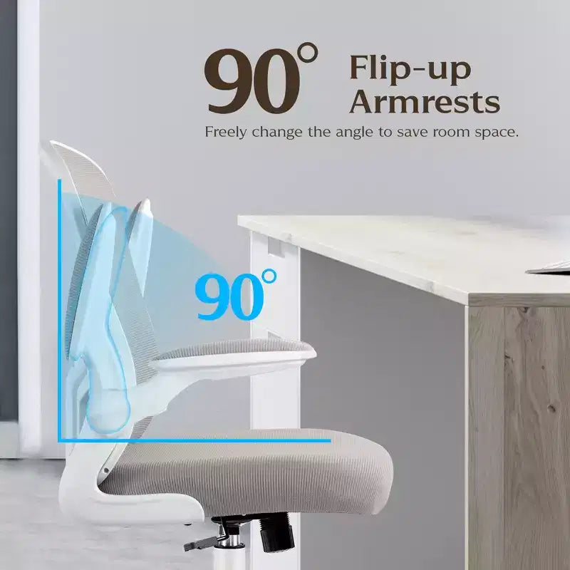Silla de escritorio ergonómica con ruedas, soporte lumbar y altura ajustables, silla giratoria para ordenador