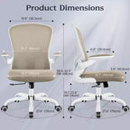 Silla de escritorio ergonómica con ruedas, soporte lumbar y altura ajustables, silla giratoria para ordenador