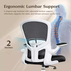 Silla de escritorio ergonómica con ruedas, soporte lumbar y altura ajustables, silla giratoria para ordenador