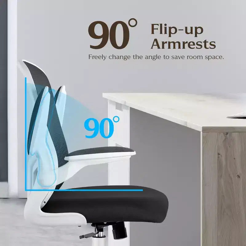 Silla de escritorio ergonómica con ruedas, soporte lumbar y altura ajustables, silla giratoria para ordenador