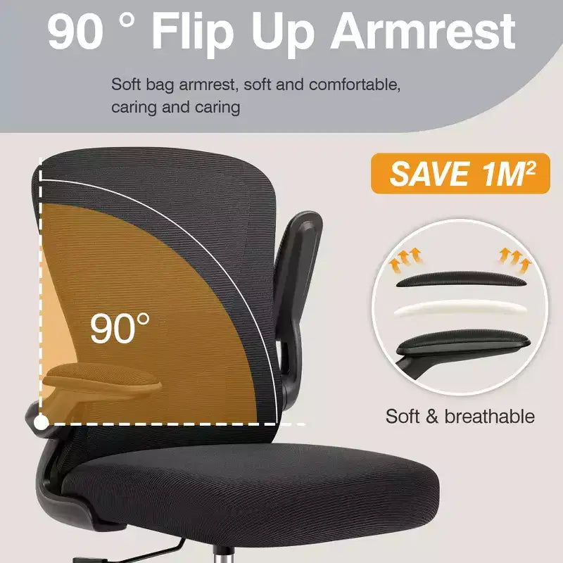 Silla de escritorio ergonómica con ruedas, soporte lumbar y altura ajustables, silla giratoria para ordenador