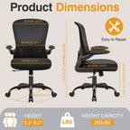 Silla de escritorio ergonómica con ruedas, soporte lumbar y altura ajustables, silla giratoria para ordenador