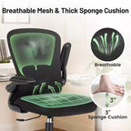 Silla de escritorio ergonómica con ruedas, soporte lumbar y altura ajustables, silla giratoria para ordenador