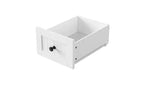 Isla de cocina con ruedas de 53 pulgadas con tablero abatible, tomacorriente, puerta y estante lateral, blanca