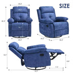Sillón reclinable tapizado giratorio 360° moderno para sala de estar