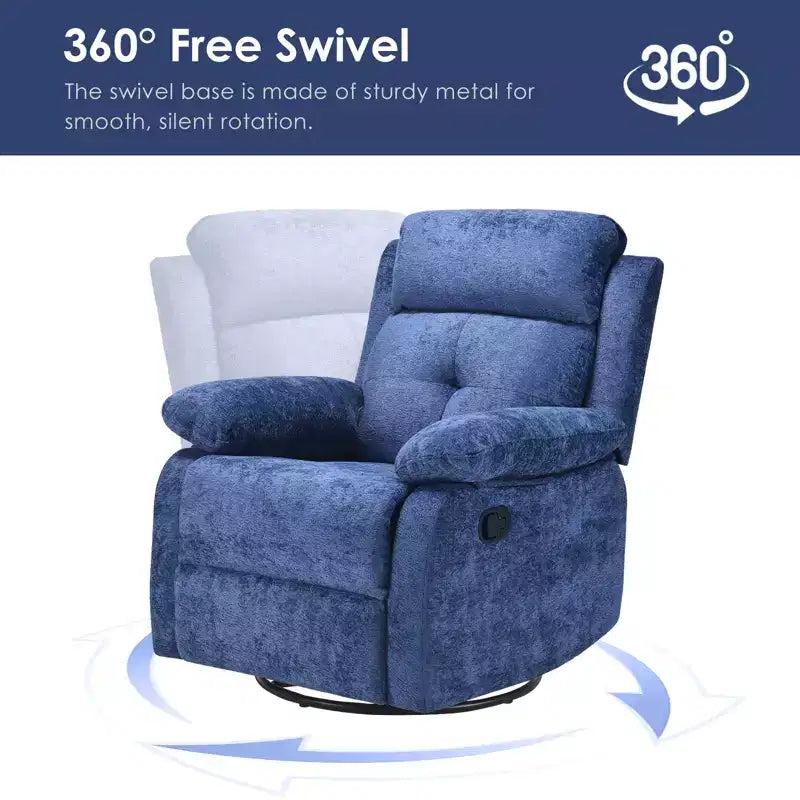 Sillón reclinable tapizado giratorio 360° moderno para sala de estar
