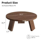 Mesa de centro redonda moderna de 33.5'', mesa auxiliar de madera, mesa auxiliar para sofá con patas inclinadas, mesa auxiliar de cóctel para sala de estar u oficina