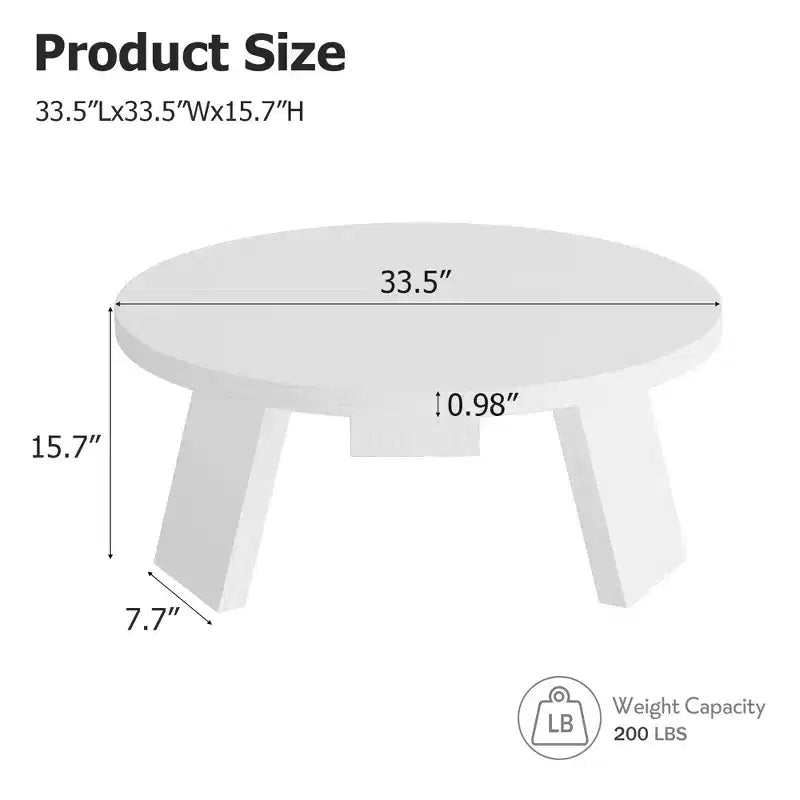 Mesa de centro redonda moderna de 33.5'', mesa auxiliar de madera, mesa auxiliar para sofá con patas inclinadas, mesa auxiliar de cóctel para sala de estar u oficina