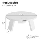 Mesa de centro redonda moderna de 33.5'', mesa auxiliar de madera, mesa auxiliar para sofá con patas inclinadas, mesa auxiliar de cóctel para sala de estar u oficina