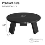 Mesa de centro redonda moderna de 33.5'', mesa auxiliar de madera, mesa auxiliar para sofá con patas inclinadas, mesa auxiliar de cóctel para sala de estar u oficina