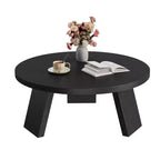 Mesa de centro redonda moderna de 33.5'', mesa auxiliar de madera, mesa auxiliar para sofá con patas inclinadas, mesa auxiliar de cóctel para sala de estar u oficina