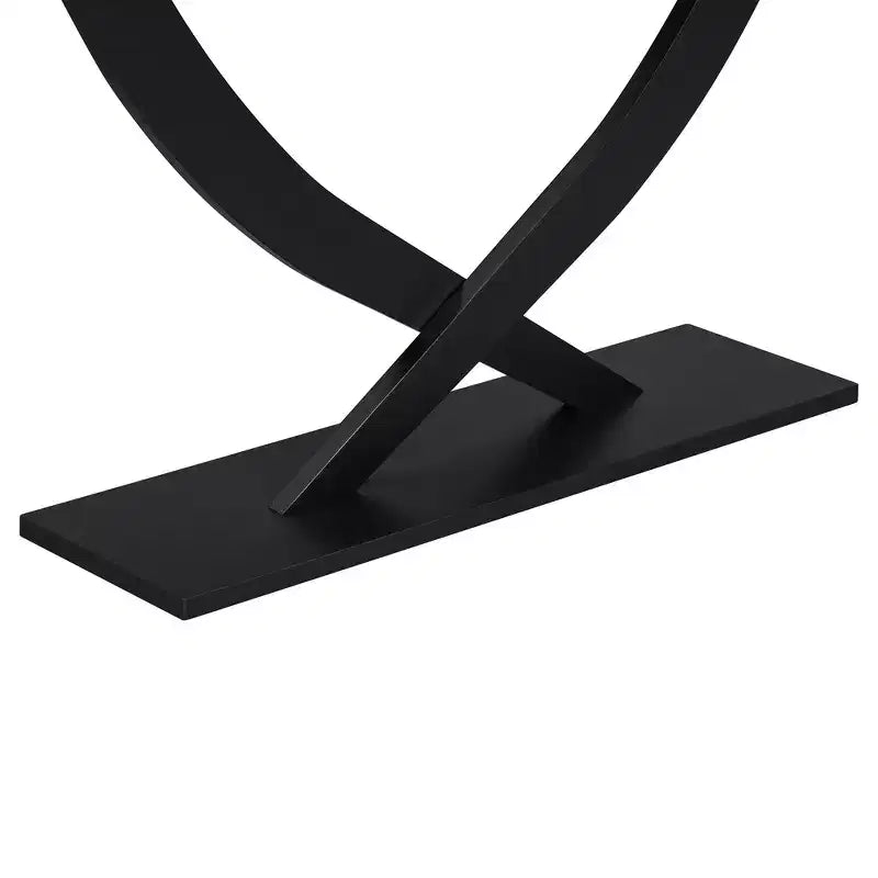 Mesa de consola rústica moderna de 57'' para entrada, mesa estrecha para sofá con diseño de patas cruzadas