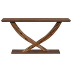 Mesa de consola rústica moderna de 57'' para entrada, mesa estrecha para sofá con diseño de patas cruzadas