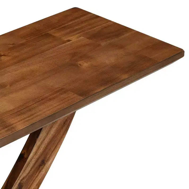 Mesa de consola rústica moderna de 57'' para entrada, mesa estrecha para sofá con diseño de patas cruzadas