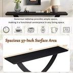 Mesa de consola rústica moderna de 57'' para entrada, mesa estrecha para sofá con diseño de patas cruzadas