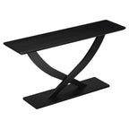 Mesa de consola rústica moderna de 57'' para entrada, mesa estrecha para sofá con diseño de patas cruzadas