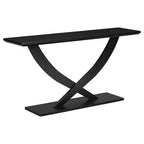Mesa de consola rústica moderna de 57'' para entrada, mesa estrecha para sofá con diseño de patas cruzadas