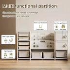 Organizador de almacenamiento Armario de 8 compartimentos con cubos de juguete extraíbles, estantería de almacenamiento de 4 niveles y 2 armarios de almacenamiento para sala de juegos, dormitorio, habitación infantil