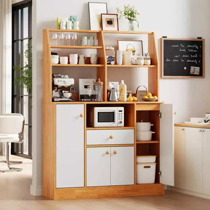 Aparador de madera, Mueble de cocina independiente, Armario grande para bar de café para recibidor, comedor y sala de estar