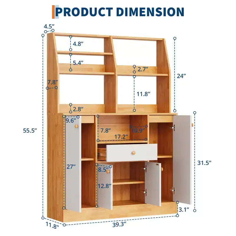 Aparador de madera, Mueble de cocina independiente, Armario grande para bar de café para recibidor, comedor y sala de estar