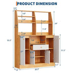 Aparador de madera, Mueble de cocina independiente, Armario grande para bar de café para recibidor, comedor y sala de estar