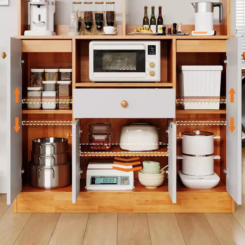 Aparador de madera, Mueble de cocina independiente, Armario grande para bar de café para recibidor, comedor y sala de estar
