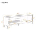 Mueble de TV moderno para televisores de hasta 75 pulgadas, centro de entretenimiento de madera de 70.8 pulgadas con almacenamiento y puerta corrediza, mesa consola multimedia para sala de estar o dormitorio