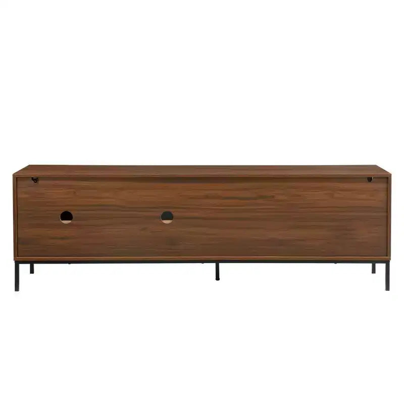 Mueble de TV moderno para televisores de hasta 75 pulgadas, centro de entretenimiento de madera de 70.8 pulgadas con almacenamiento y puerta corrediza, mesa consola multimedia para sala de estar o dormitorio