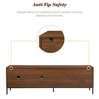 Mueble de TV moderno para televisores de hasta 75 pulgadas, centro de entretenimiento de madera de 70.8 pulgadas con almacenamiento y puerta corrediza, mesa consola multimedia para sala de estar o dormitorio