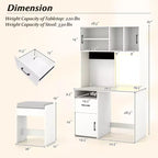 Tocador de 39.5'' con espejo, luces LED, tomas de corriente y estantes de brillo ajustable