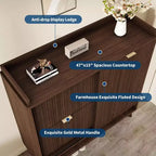 Zapatero Acanalado, Estantería Estrecha Independiente para Zapatos Organizador de Almacenamiento de Madera con Puerta Corredera y 2 Cajones y Estantes Ajustables para el Hogar