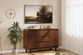 GustoWave 6-Drawer Dresser, Wooden Chest with Metal Legs & Anti-Tip Kit, Rounded Corners Storage Cabinet for Bedroom or Living Room