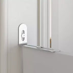 Estantería y expositor de pared con escritorio abatible oculto e iluminación LED, blanco