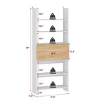 Estantería y expositor de pared con escritorio abatible oculto e iluminación LED, blanco