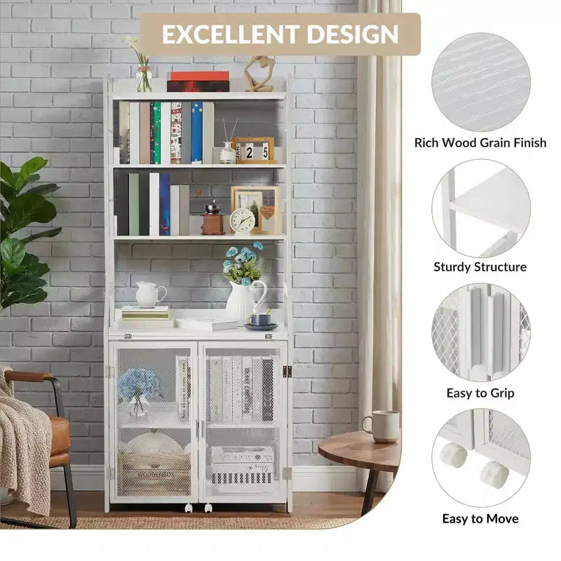 Escritorio-estantería 2 en 1, escritorio para computadora con estructura metálica y tablero de partículas con estantes de almacenamiento, mesa de estudio para oficina en casa que ahorra espacio, escritorio resistente para escribir