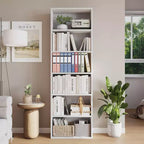 Estantería industrial de 6 baldas, librería de madera rústica de 161,5 cm de altura con capacidad de 113 kg, estantes de almacenamiento para exhibición de pie para oficina en casa